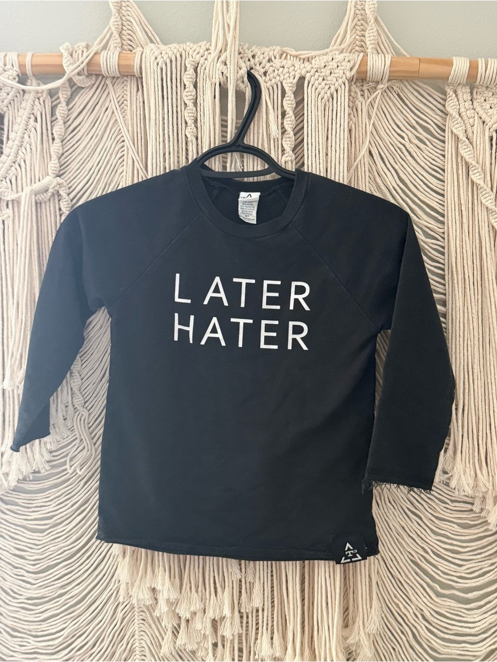 TRIOLOGy& co Kids Black 'Later Hater' Long Sleeve Sweater Shirt
